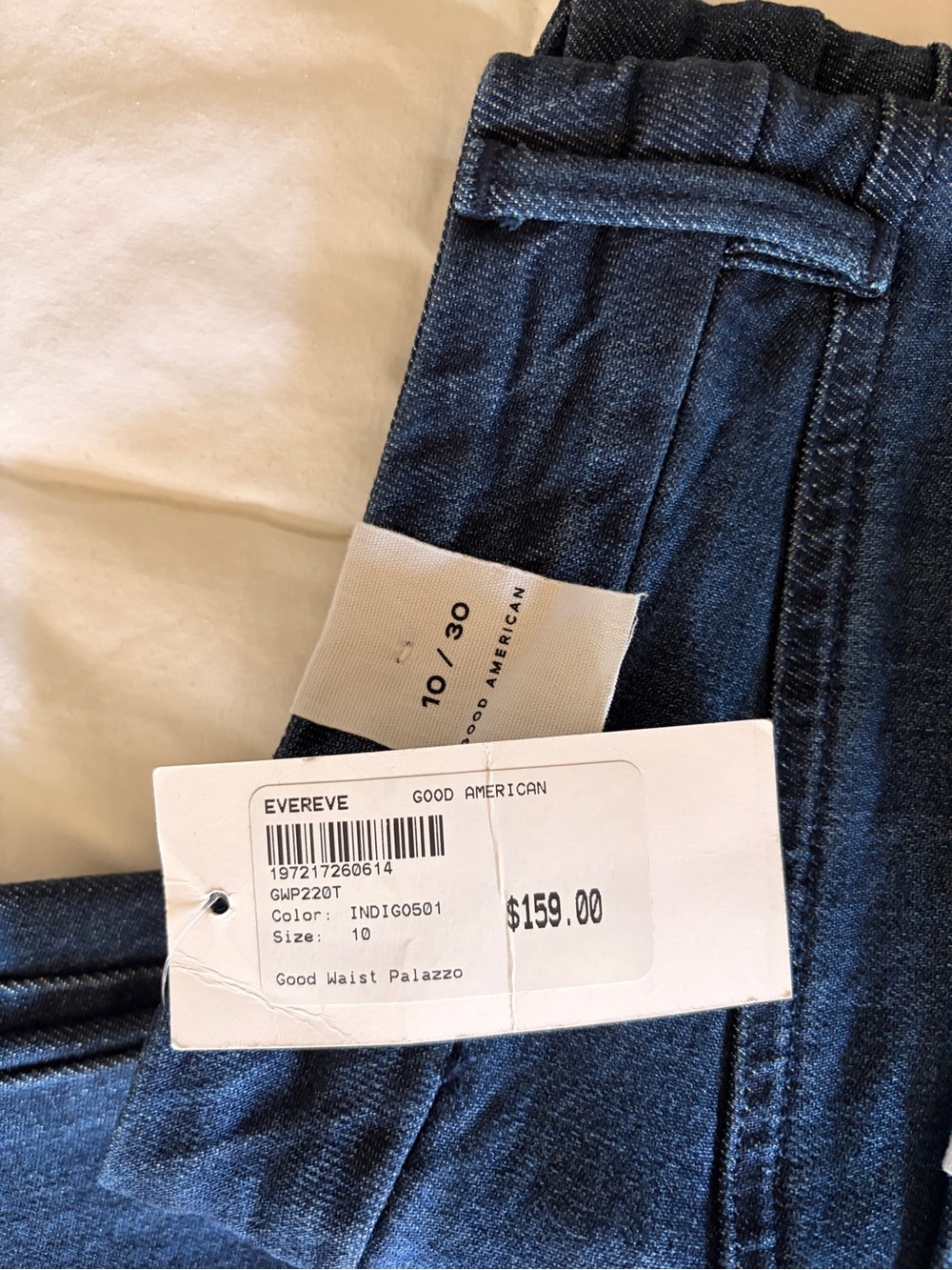 Good American Women's Palazzo Jeans - Dark Blue - Picture 2 of 2